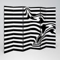 POLYLINE FUZZY 6-Panel Room Divider