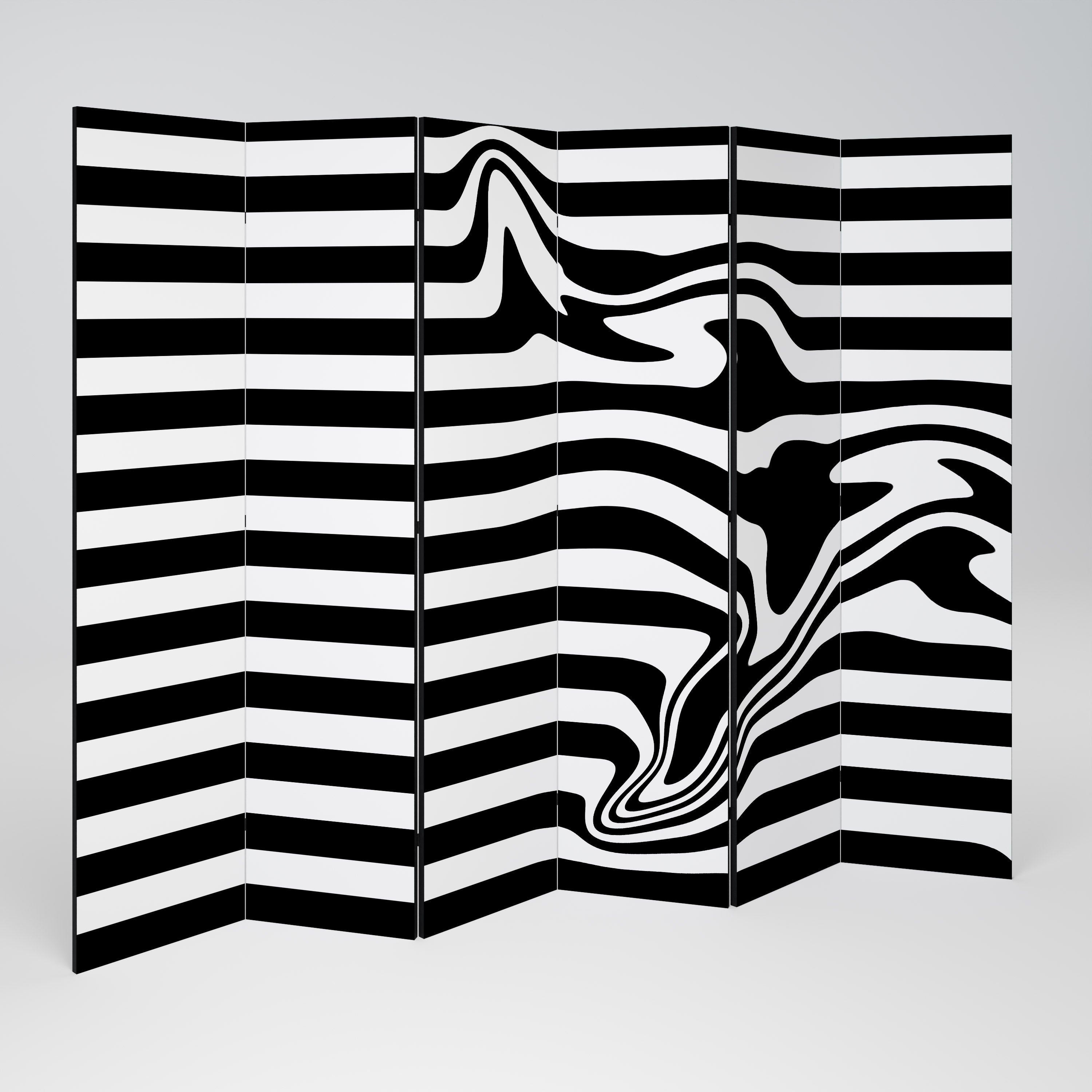 POLYLINE FUZZY Decorative 6-Panel Room Divider