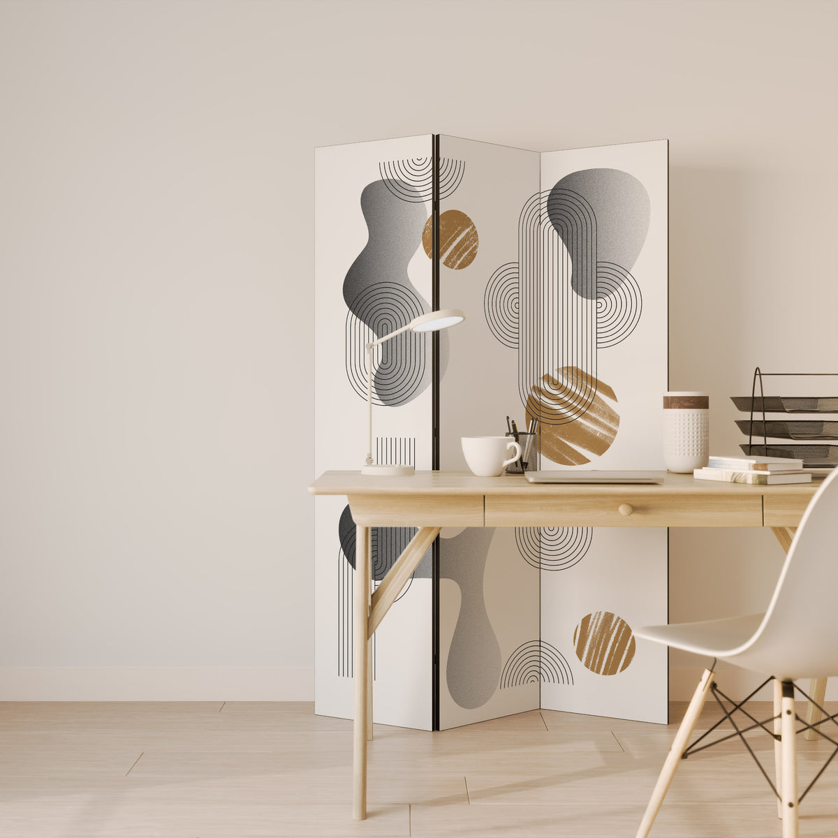 CLEAR CREATIONS Biombo de 3 paneles