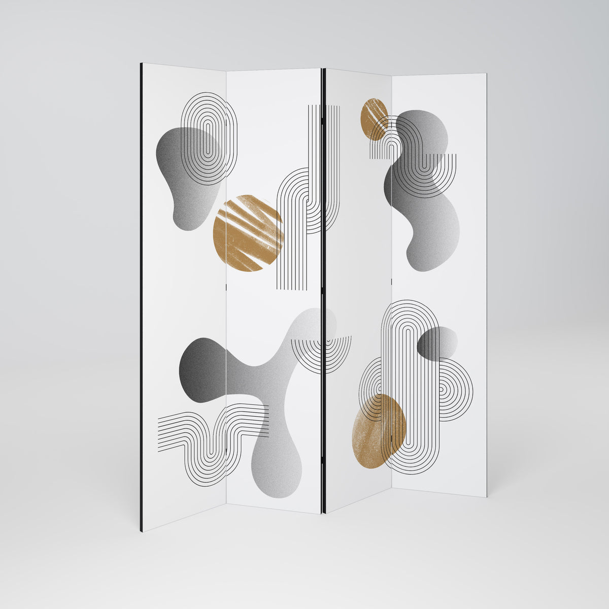 CLEAR CREATIONS Biombo de 4 paneles