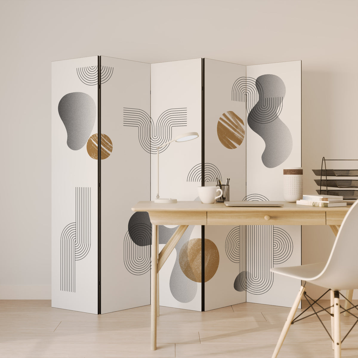 CLEAR CREATIONS Biombo de 5 paneles