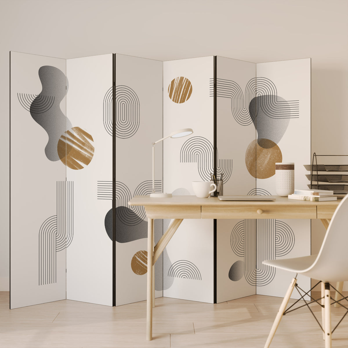 CLEAR CREATIONS Biombo de 6 paneles