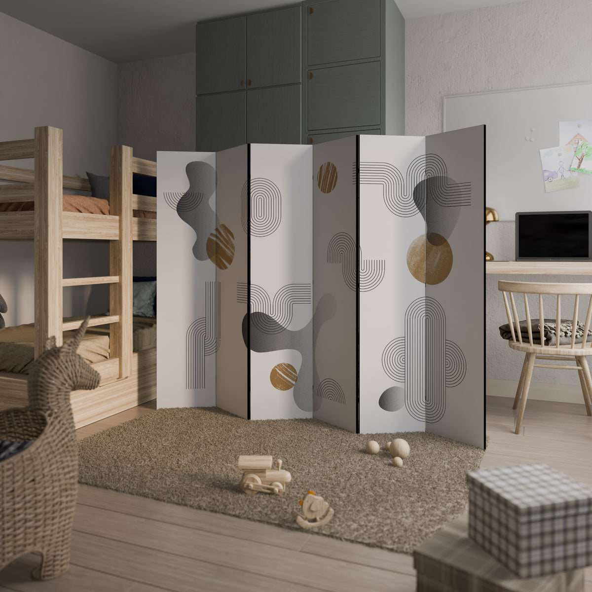 CLEAR CREATIONS Biombo de 6 paneles