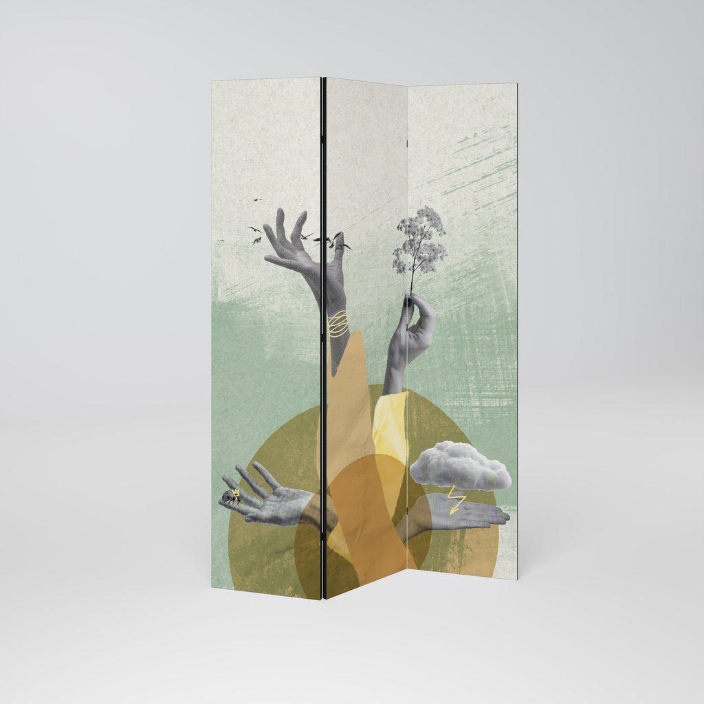 EARTH ELEMENTS Decorative 3-Panel Room Divider