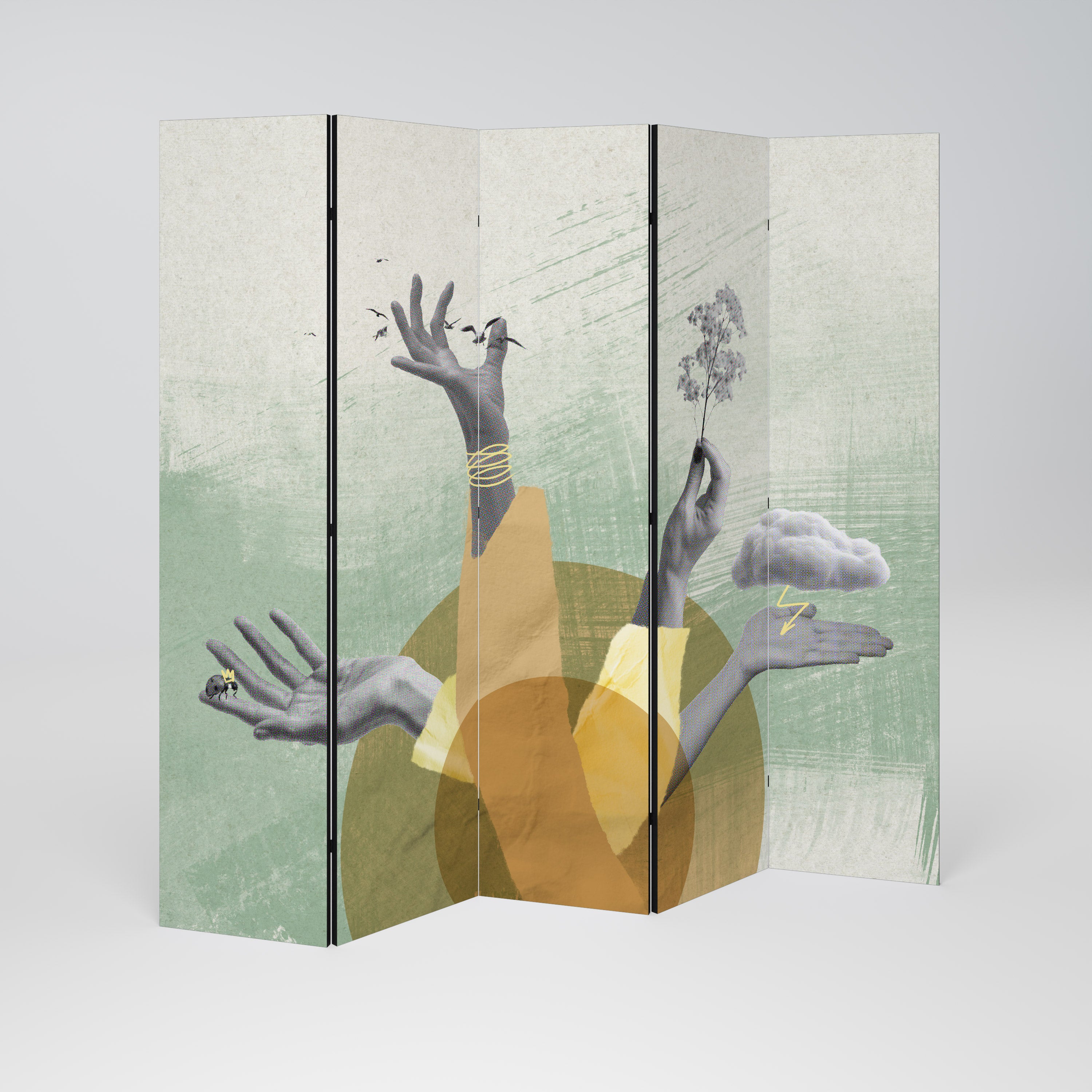 EARTH ELEMENTS 5-Panel Room Divider