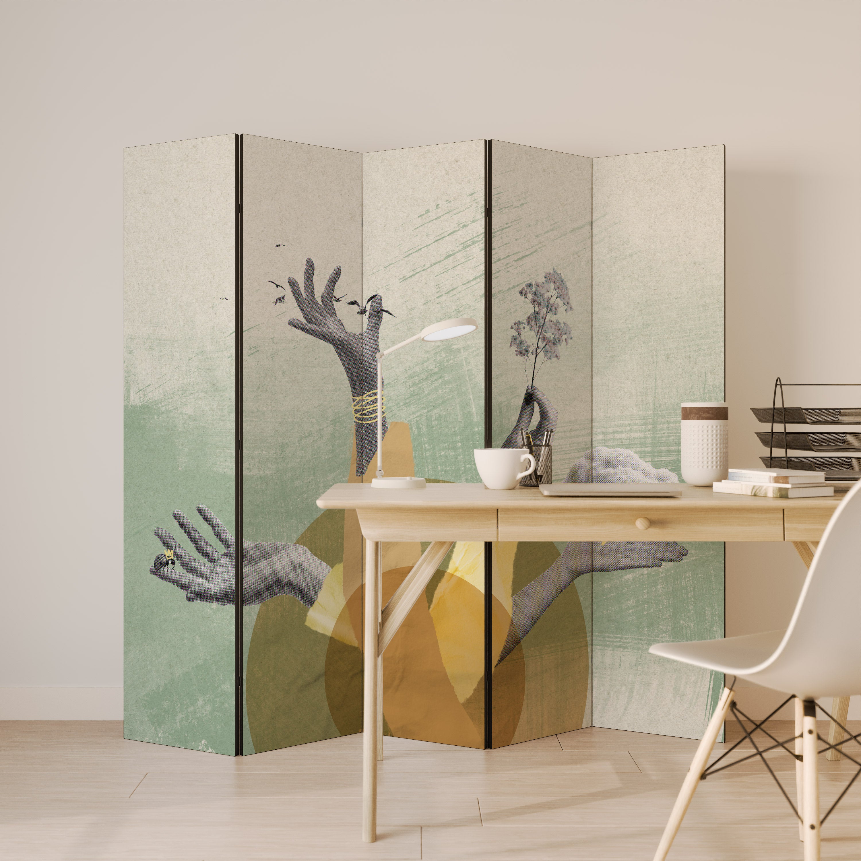 EARTH ELEMENTS 5-Panel Room Divider