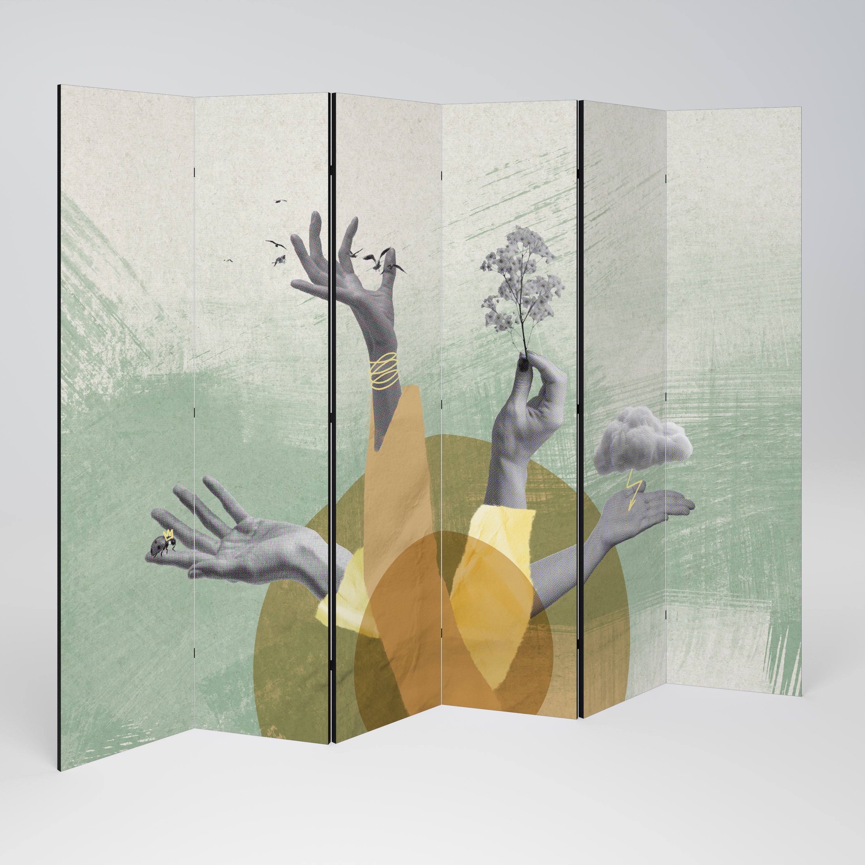 EARTH ELEMENTS Decorative 6-Panel Room Divider