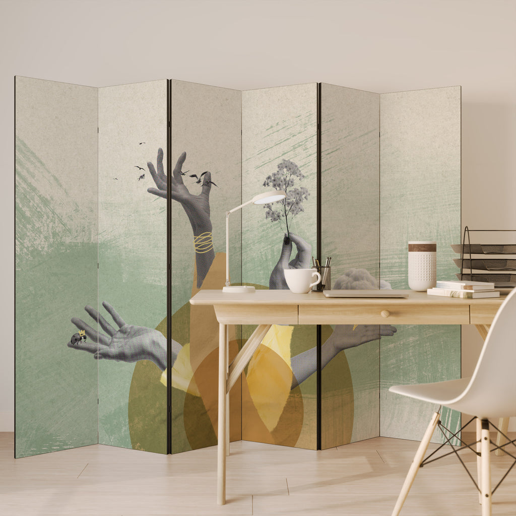 EARTH ELEMENTS Decorative 6-Panel Room Divider