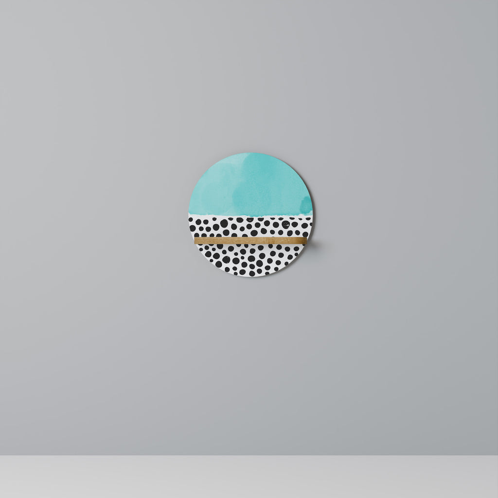 Estantería de arte redonda AZURE TREASURE con efecto roble