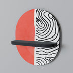 ORANGEY TREASURE Oval Art Shelf In Black Finish