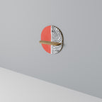 ORANGEY TREASURE Oval Art Shelf In Oak Effect