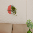 ORANGEY TREASURE Oval Art Shelf In Oak Effect