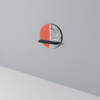 ORANGEY TREASURE Round Art Shelf In Black Finish