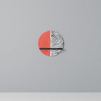 ORANGEY TREASURE Round Art Shelf In Black Finish