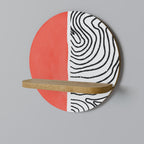 ORANGEY TREASURE Estante Redondo Decorativo en Efecto Roble