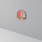 ORANGEY TREASURE Estante Redondo Decorativo en Efecto Roble