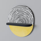 SUNNY TREASURE Estante Ovalado Decorativo en Acabado Negro