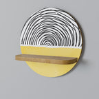 SUNNY TREASURE Round Art Shelf In Oak Effect