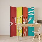 LIVELY FEATURES Biombo Decorativo de 4 Paneles