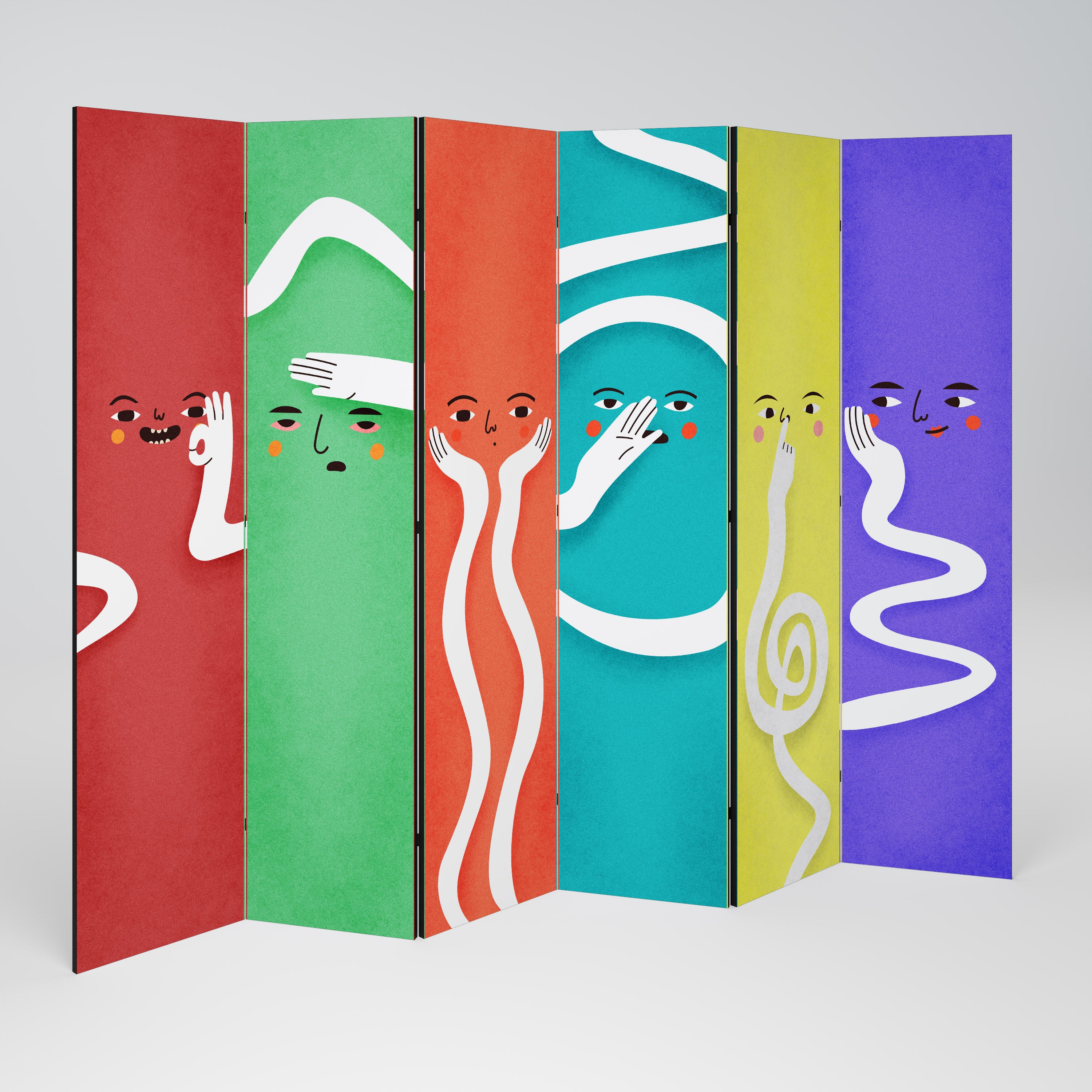 LIVELY FEATURES 6-Panel Room Divider