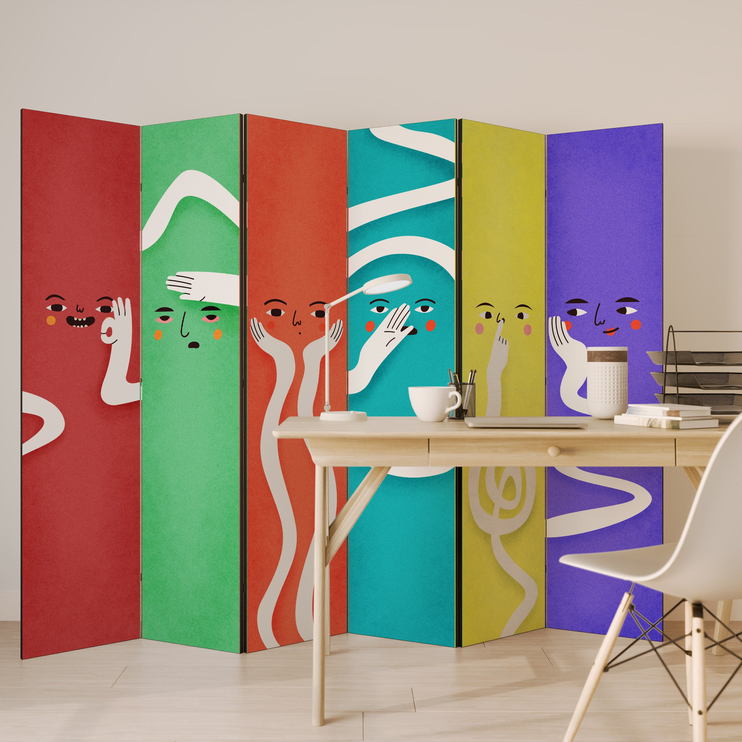 Biombo decorativo de 6 paneles LIVELY FEATURES