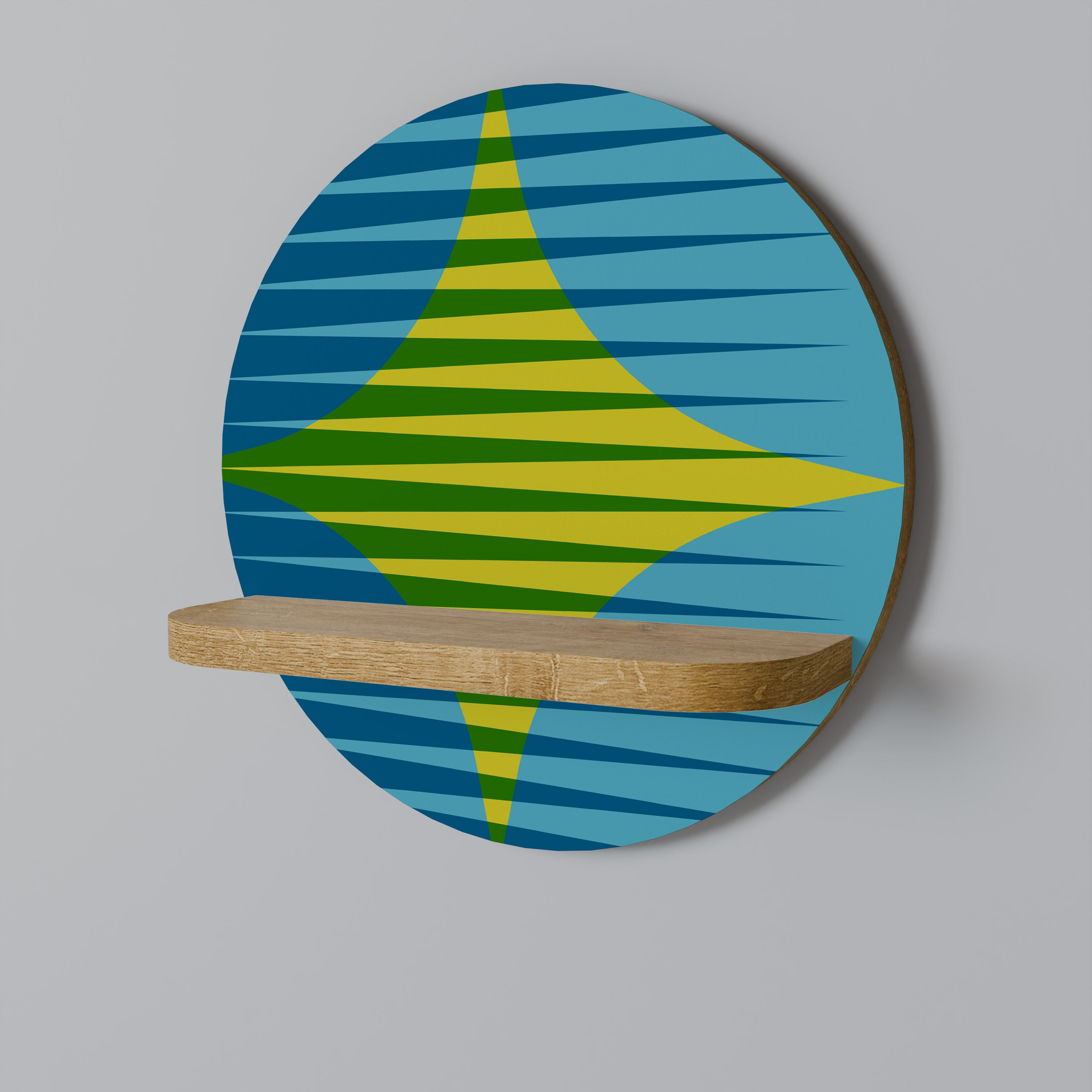 Estantería de arte redonda con efecto roble de PERFECTION PICKS