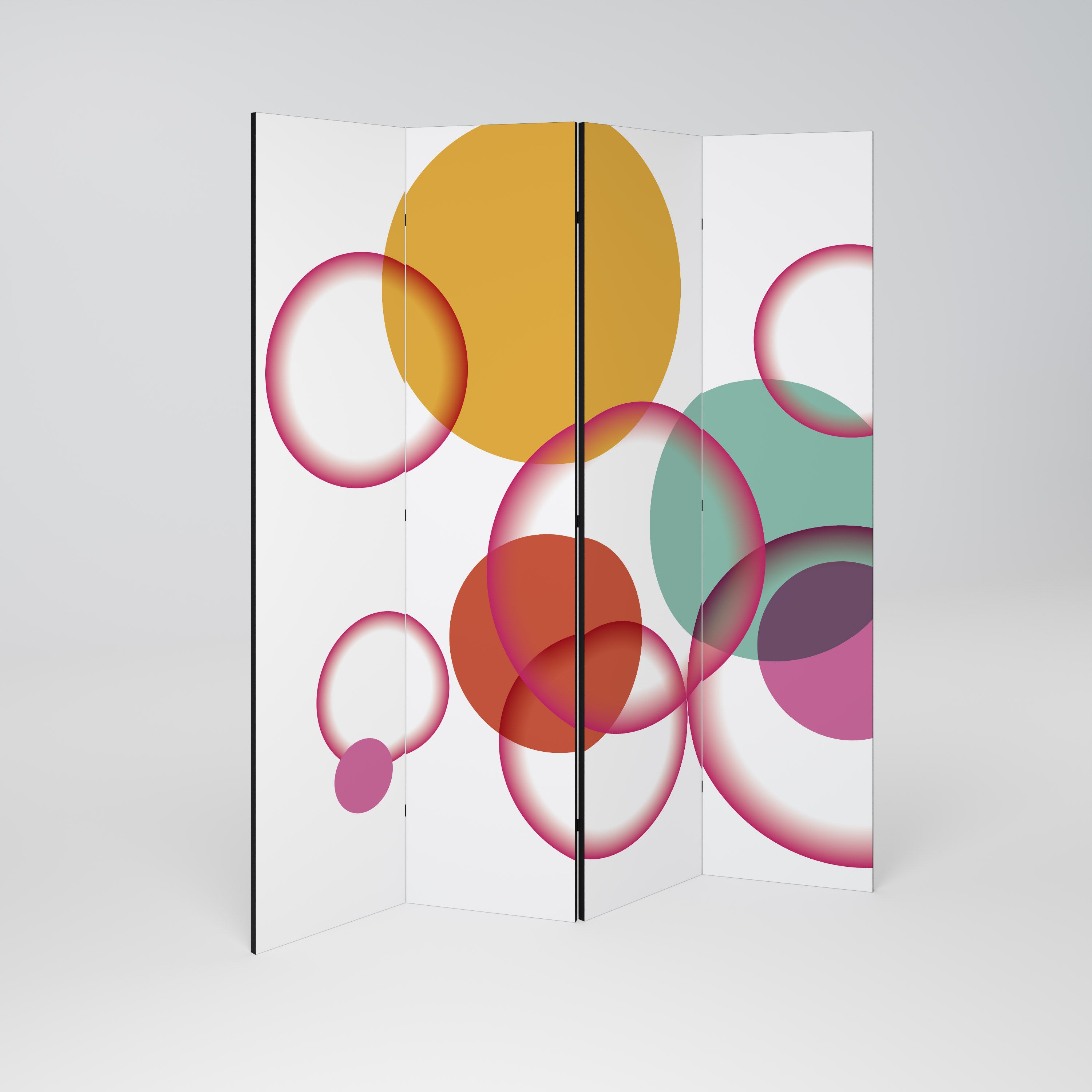 BUBBLE WISH Decorative 4-Panel Room Divider