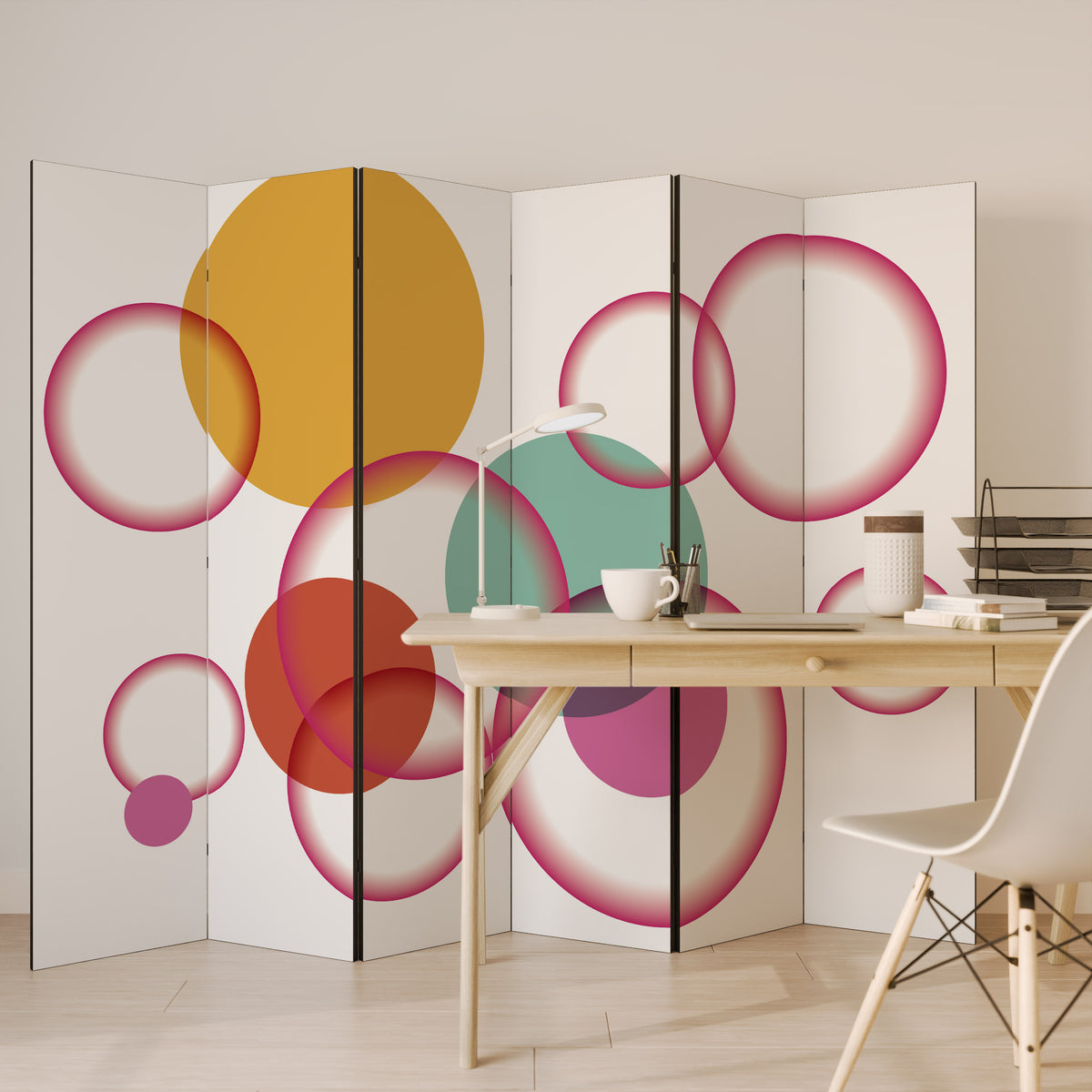 BUBBLE WISH Biombo de 6 paneles