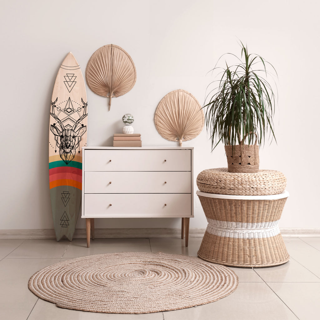 DEER OF COLOR Panel decorativo de tabla de surf
