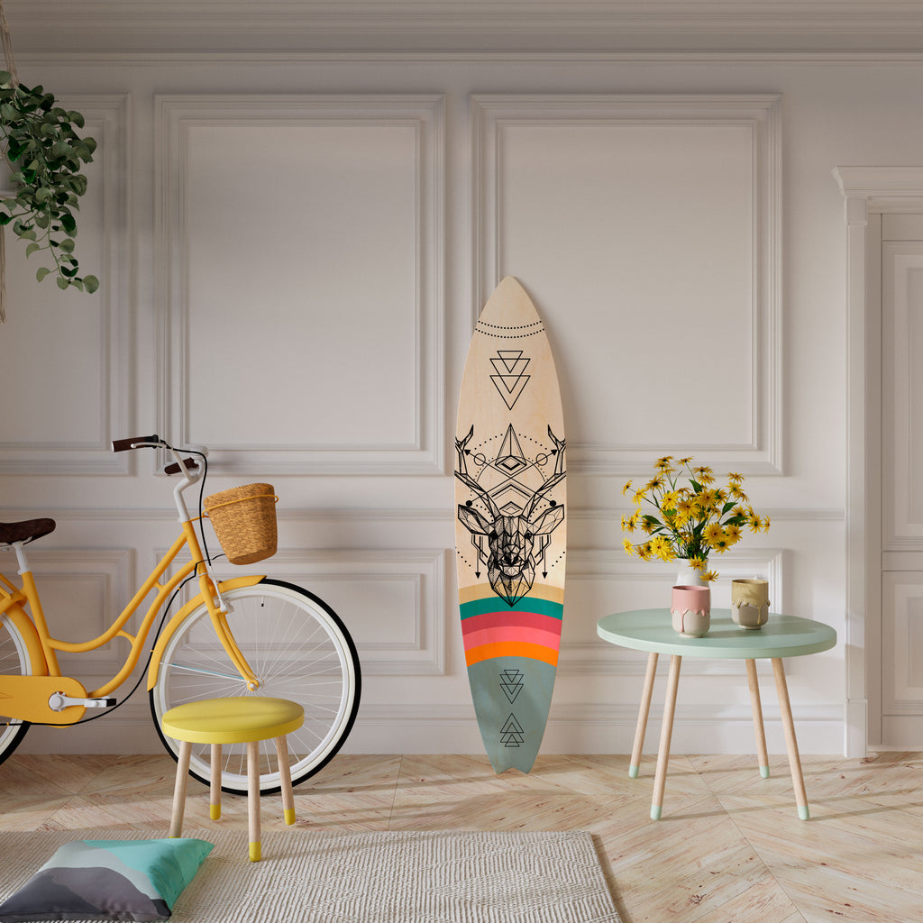 DEER OF COLOR Panel decorativo de tabla de surf