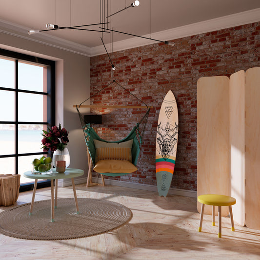 DEER OF COLOR Panel decorativo de tabla de surf