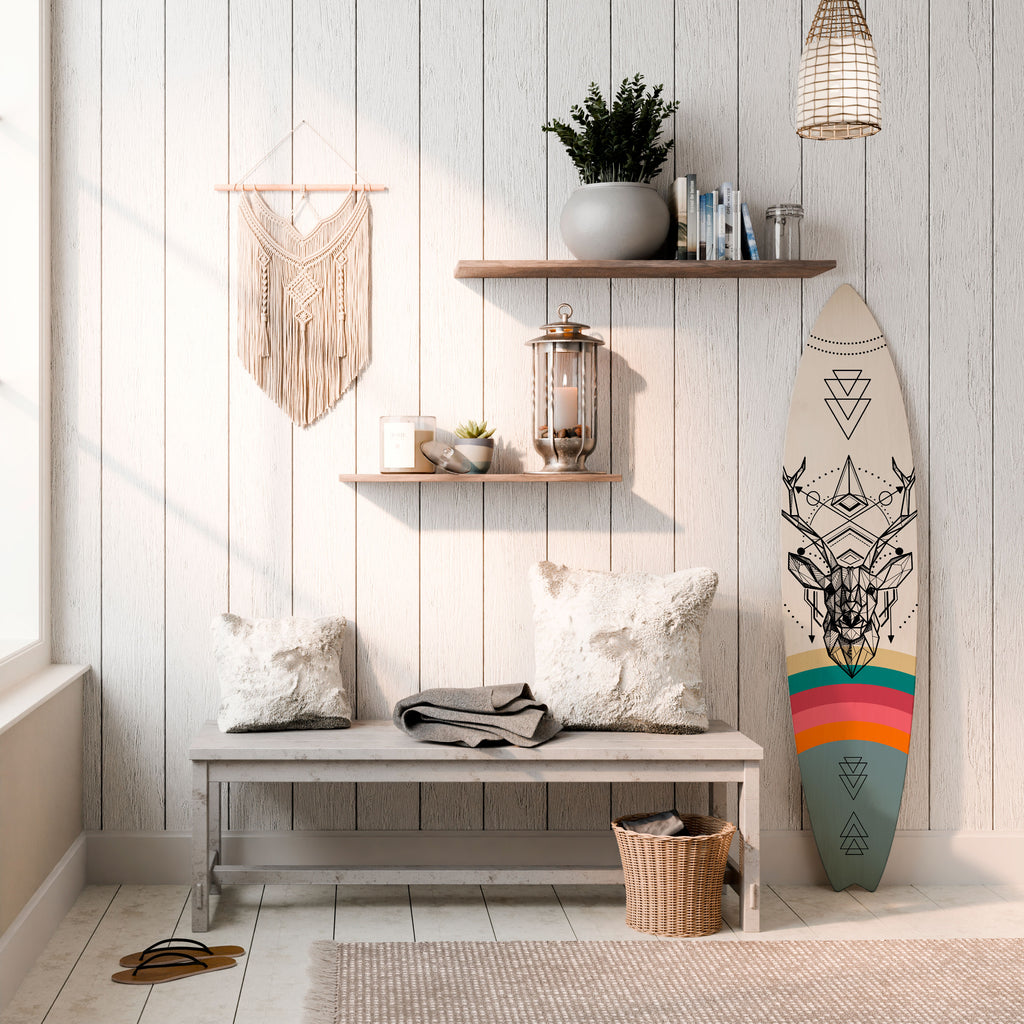 DEER OF COLOR Panel decorativo de tabla de surf