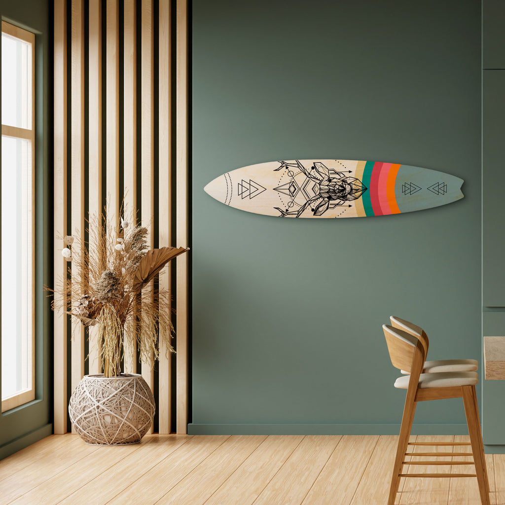 DEER OF COLOR Panel decorativo de tabla de surf