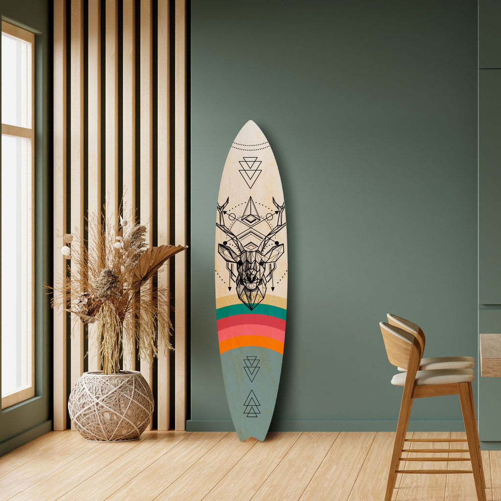 DEER OF COLOR Panel decorativo de tabla de surf