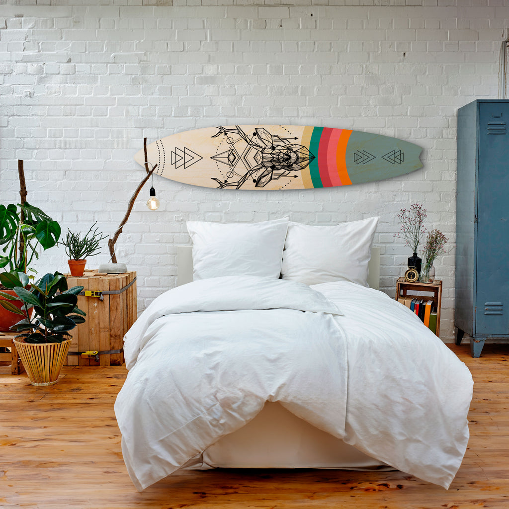 DEER OF COLOR Panel decorativo de tabla de surf