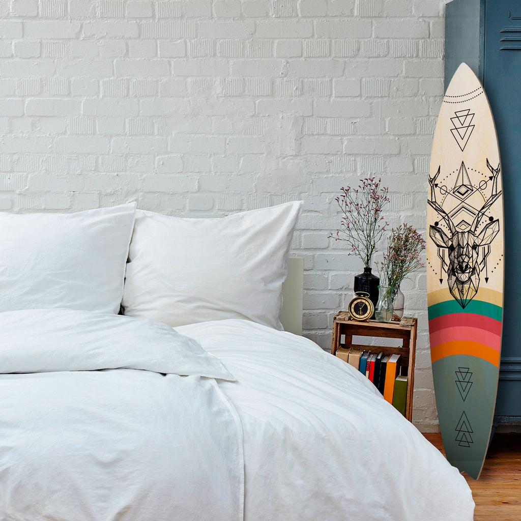 DEER OF COLOR Panel decorativo de tabla de surf