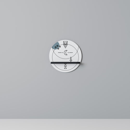 CELESTIAL BODY Estante Redondo Decorativo en Acabado Negro