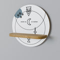 CELESTIAL BODY Round Art Shelf In Oak Effect