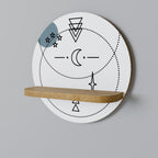 CELESTIAL BODY Round Art Shelf In Oak Effect