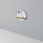 CELESTIAL BODY Round Art Shelf In Oak Effect