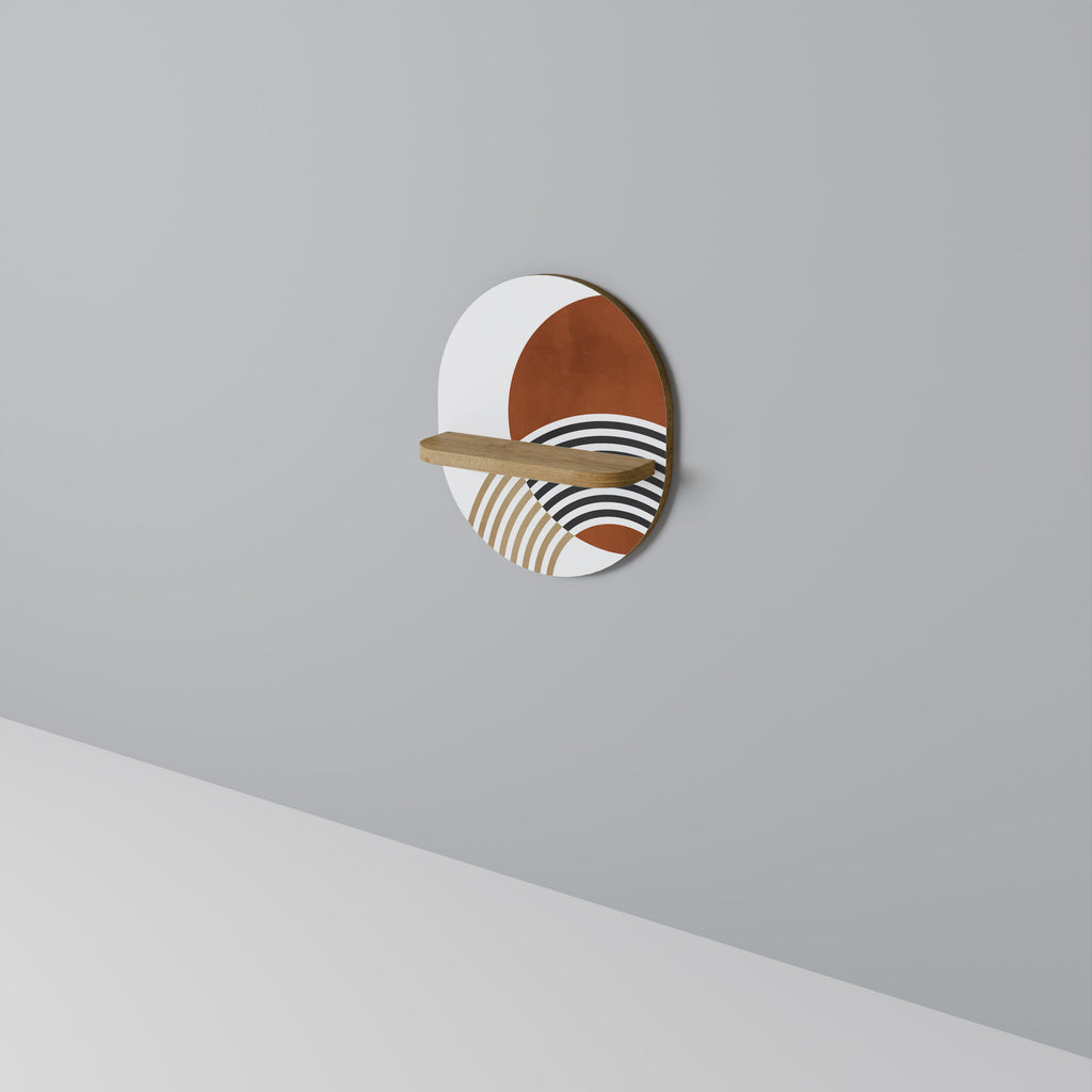Estantería de arte ovalada SPACE AROUND con efecto roble