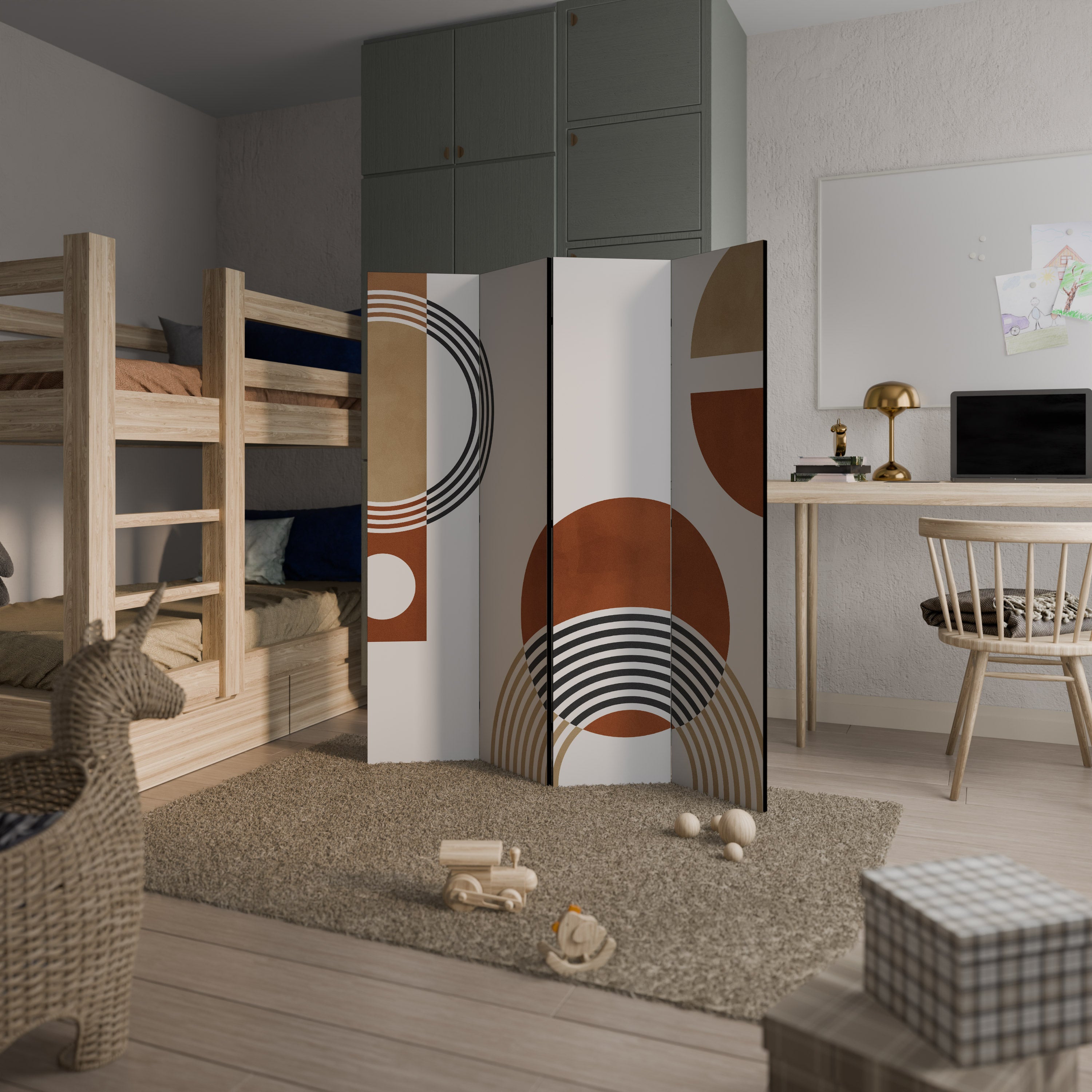 SPACE AROUND Biombo de 4 paneles