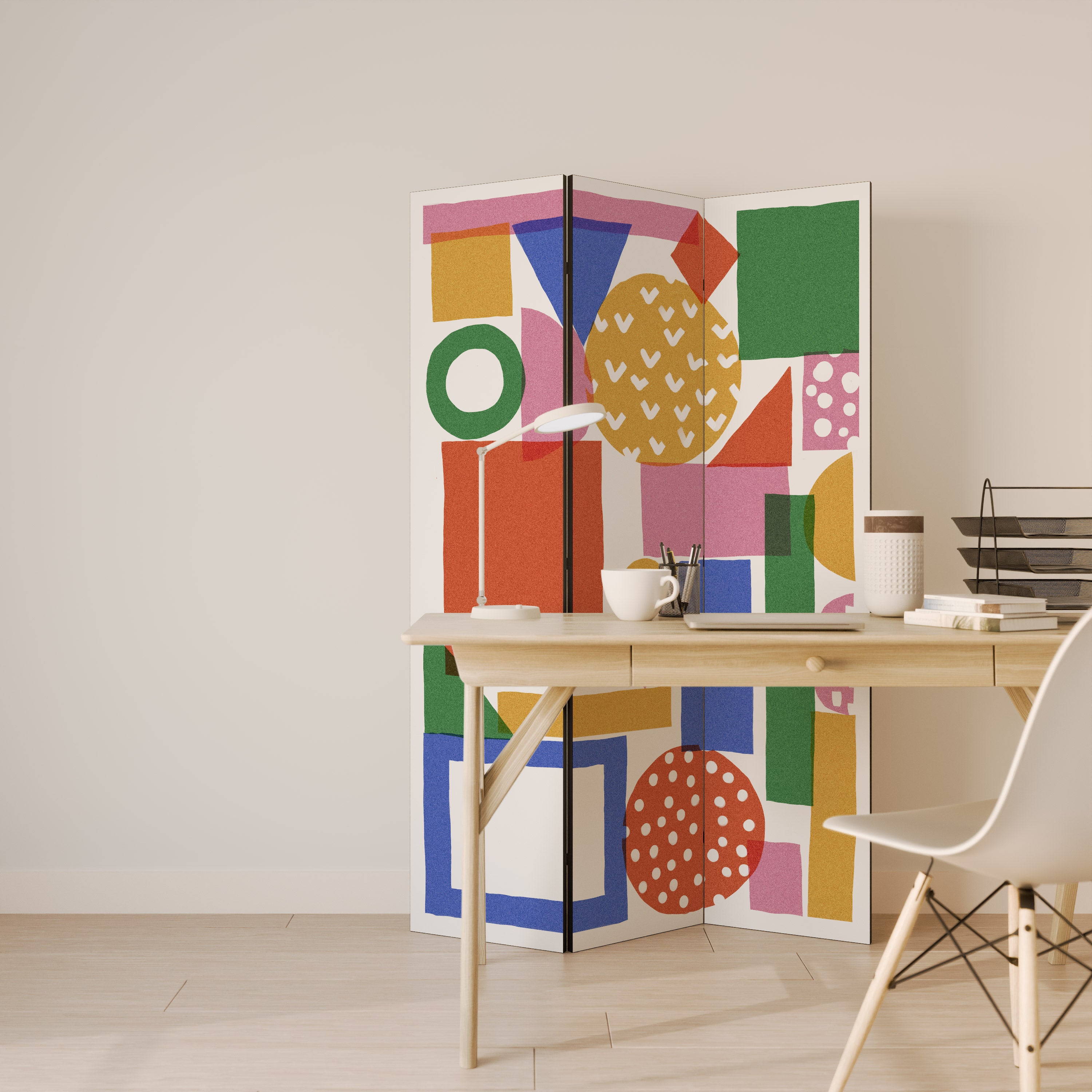 GEOMETRIC GLIMMER 3-Panel Room Divider