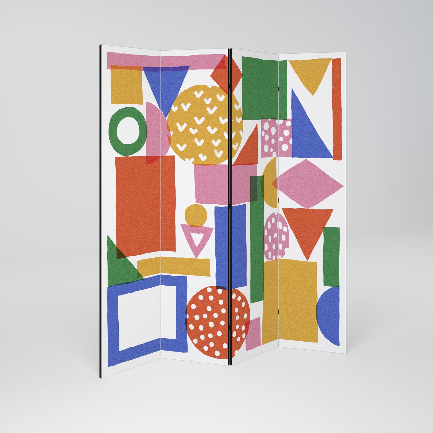 GEOMETRIC GLIMMER Biombo de 4 paneles
