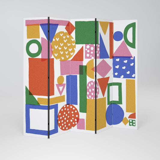 GEOMETRIC GLIMMER 5-Panel Room Divider