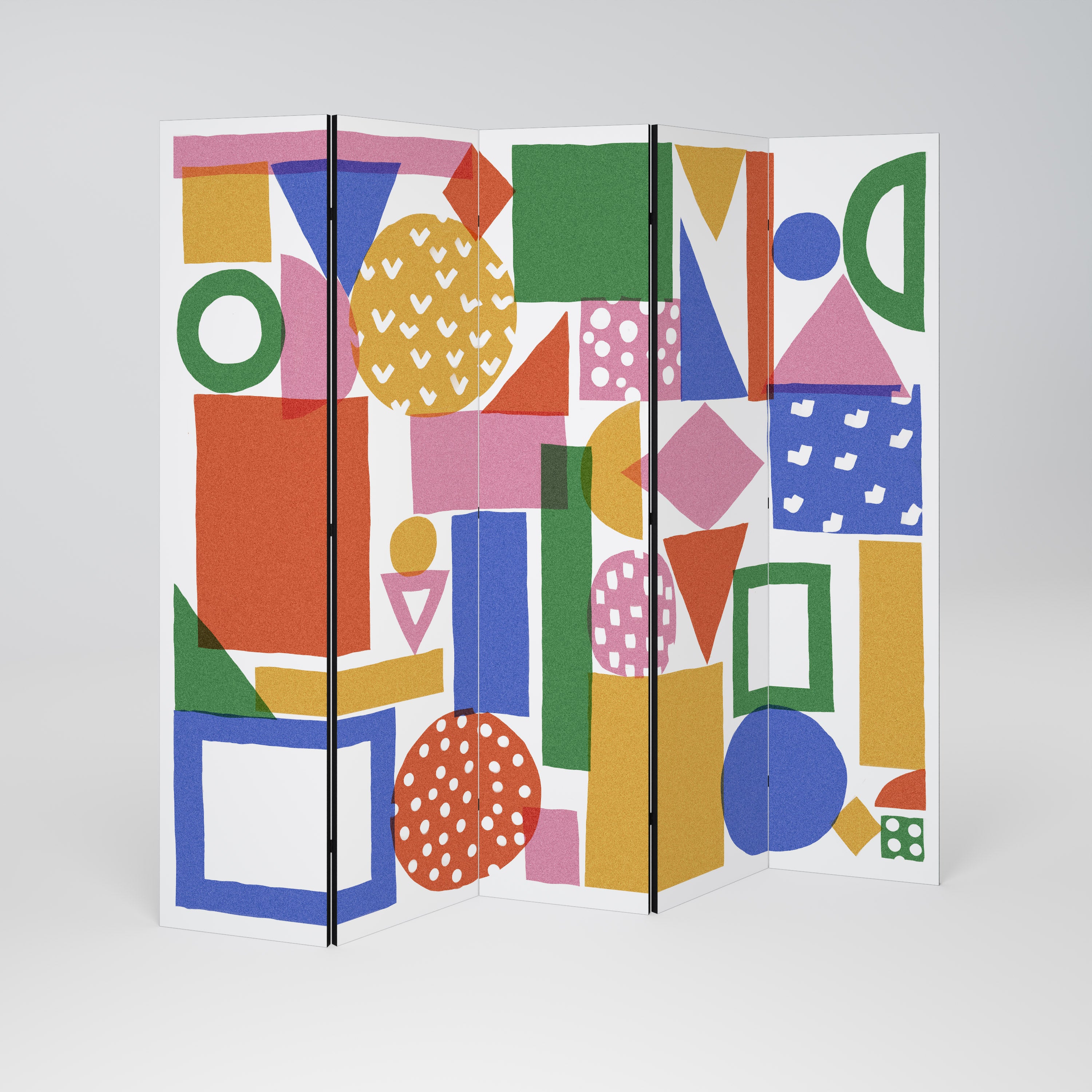 GEOMETRIC GLIMMER Decorative 5-Panel Room Divider