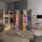 GEOMETRIC GLIMMER Biombo Decorativo de 5 Paneles