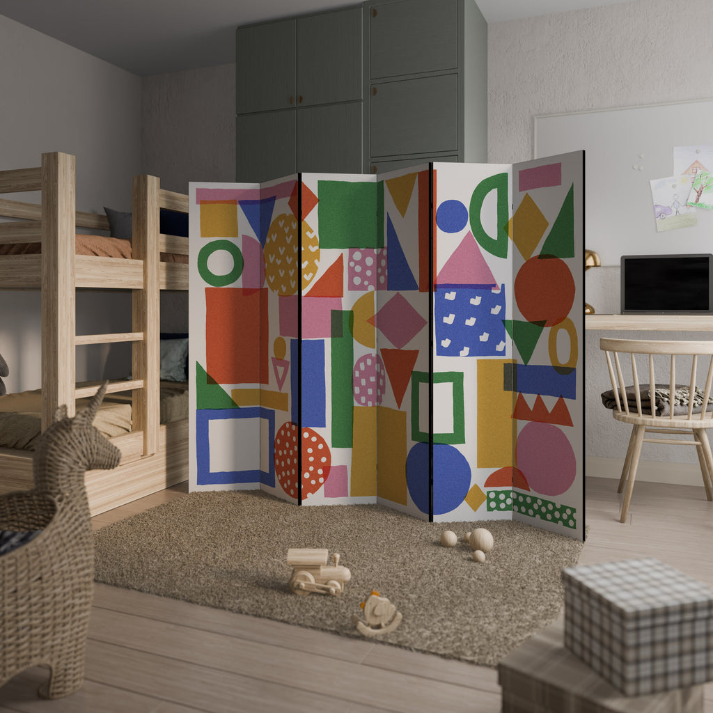 Biombo decorativo de 6 paneles GEOMETRIC GLIMMER