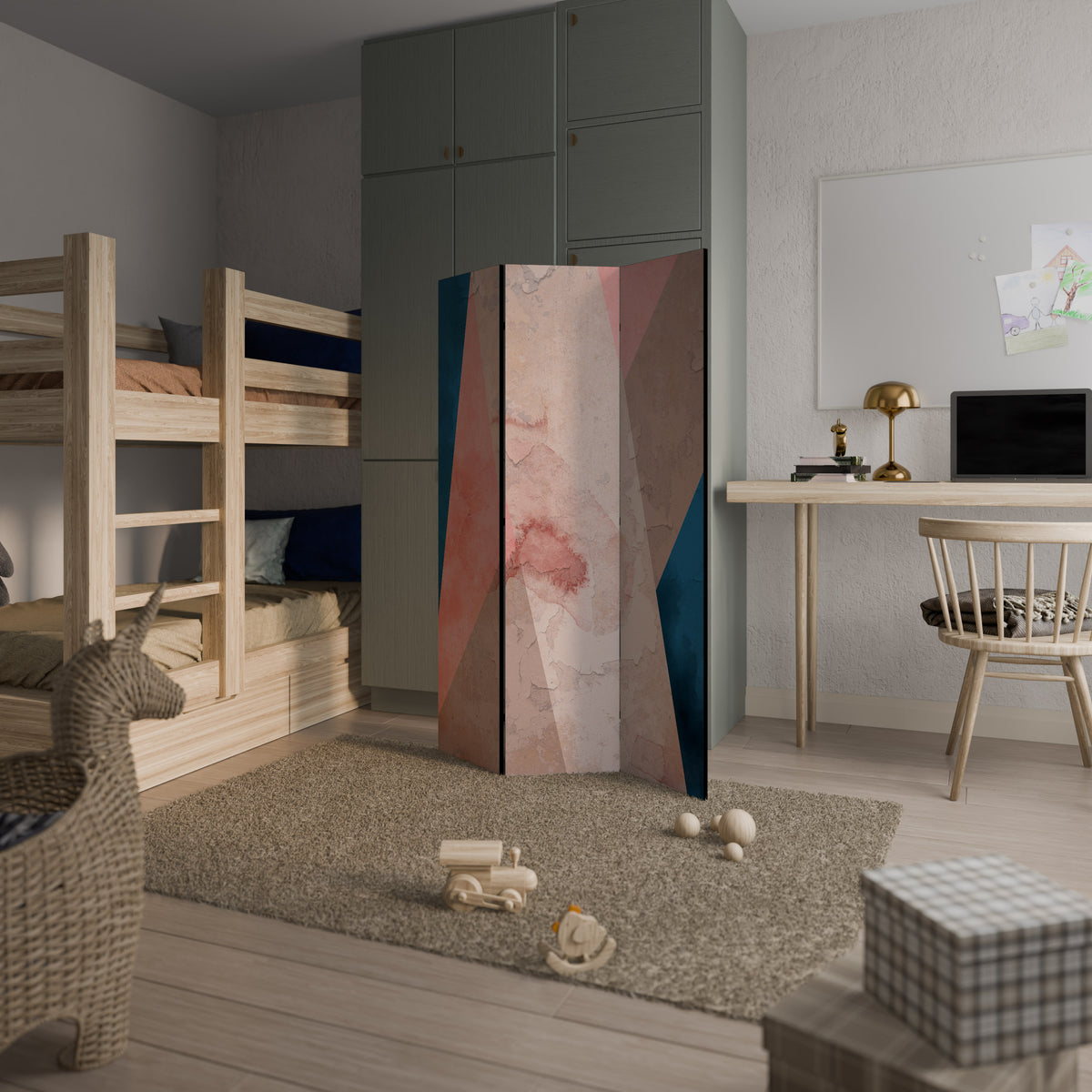 PEONY INTERIOR Biombo de 3 paneles