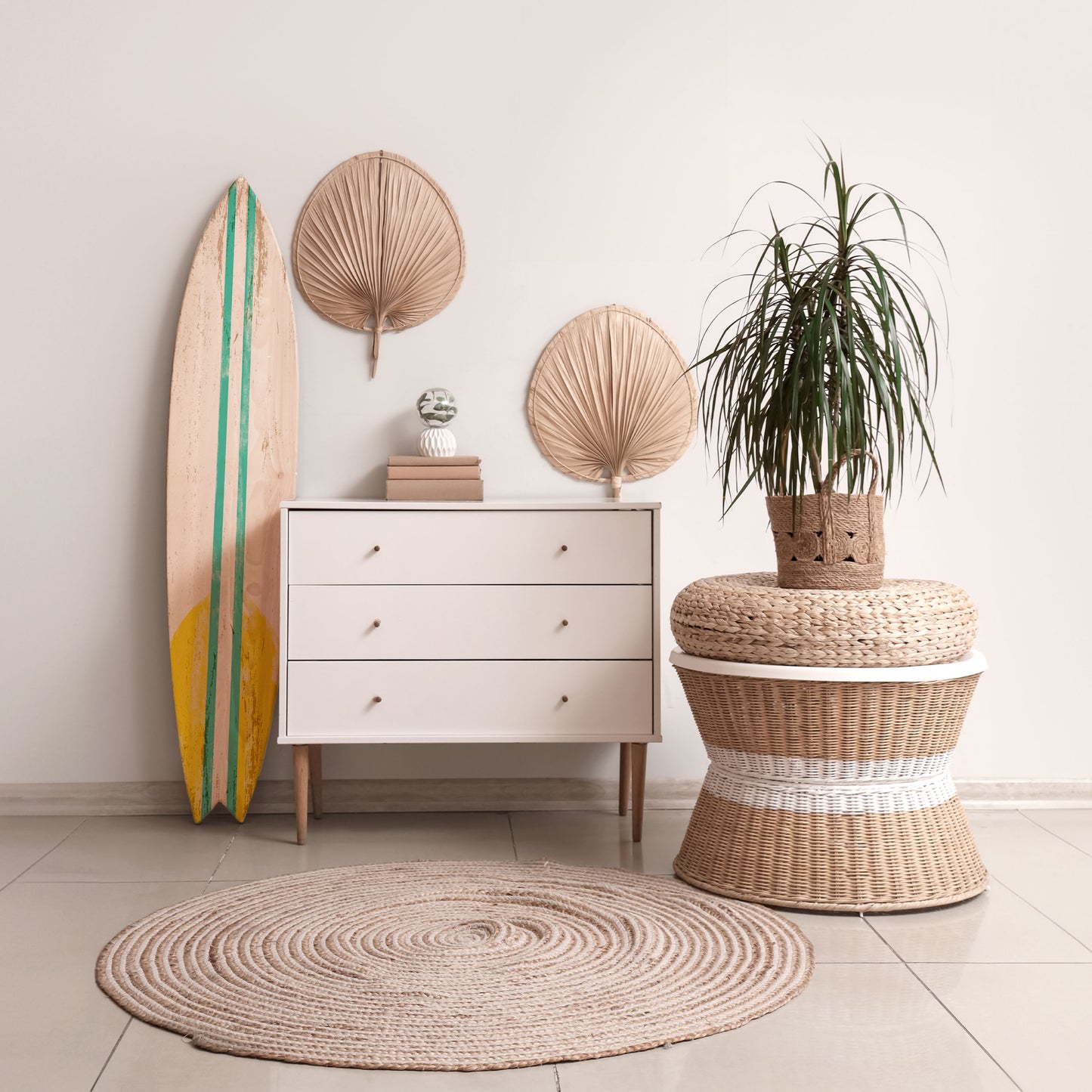 SUNSET RIDER Panel decorativo de tabla de surf